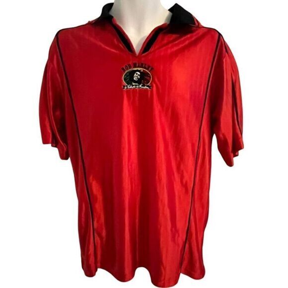 Vintage Other - Vintage Bob Marley Red And Black Short Sleeve Jersey. Size Large